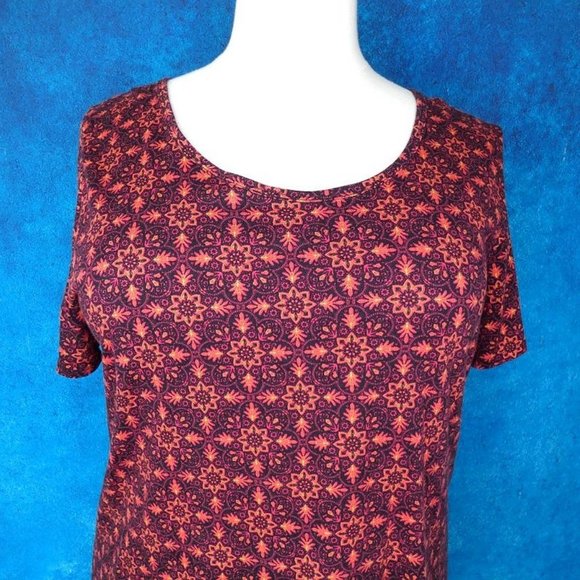 LulaRoe Orange Black Classic Tee 3XL - Picture 3 of 8